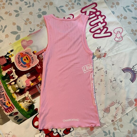 Chrome Hearts Sanskrit Print Pink Ribbed Vest - Picture 6 of 7